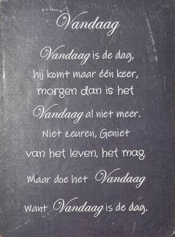 Deco bordje Vandaag