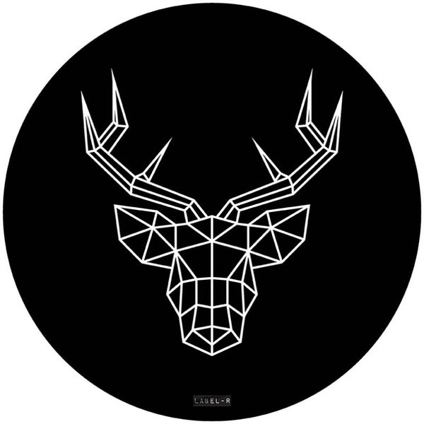 Muurcirkel Rendierhoofd Zwart