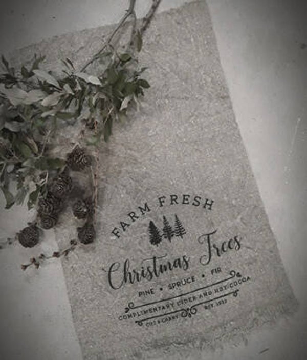 Shabby doek X-mas Christmas trees