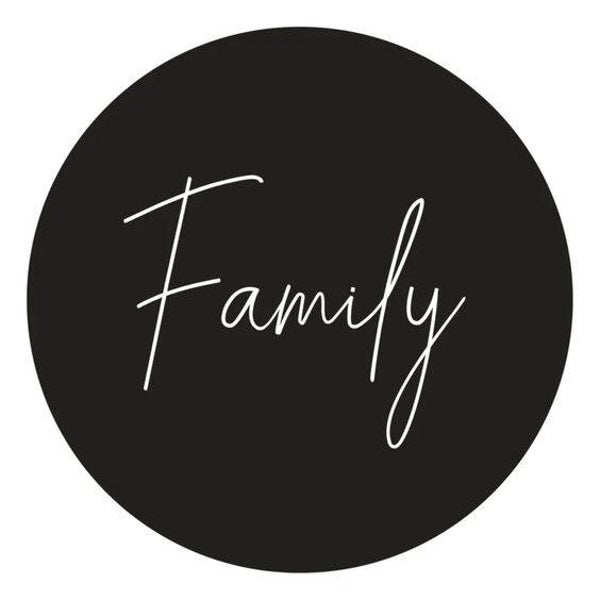 Family zwart Muurcirkel