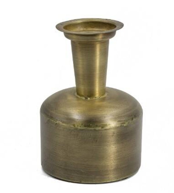 Metalen vaas oud goud