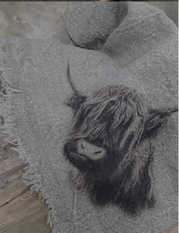 Shabby doek Hooglander kleur