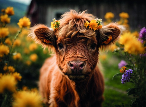 Tuinposter jonge Hooglander