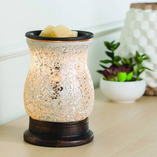 Candle Warmer Geurbrander Zilver Mozaiek