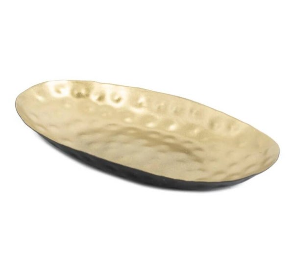 Schaaltje Ovaal Zwart/Goud