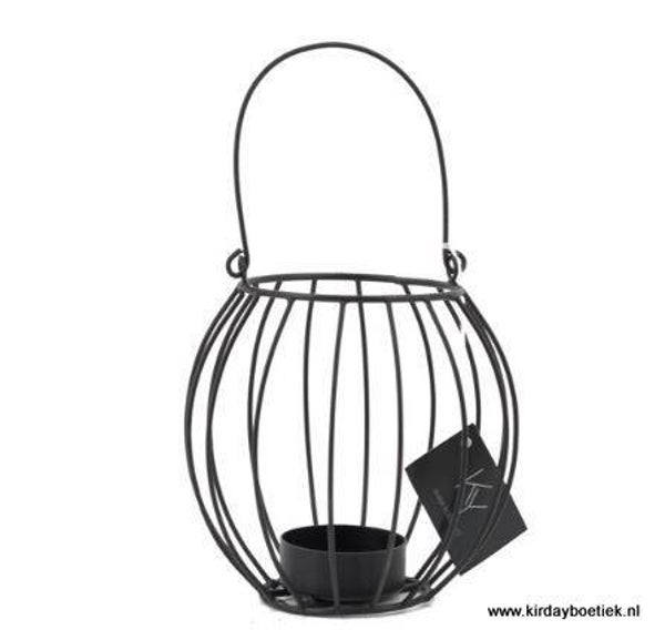 Waxinehouder zwart met hengsel