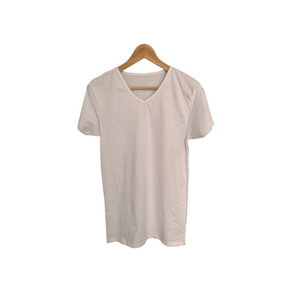 T-shirt wit mannen V-hals