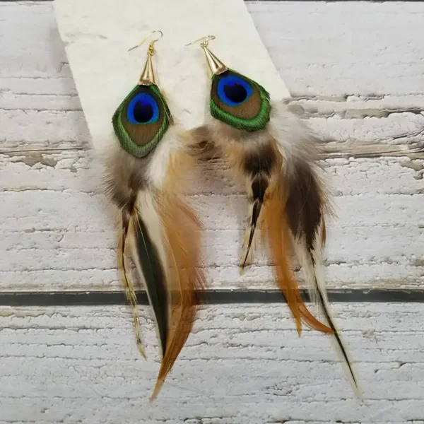 Bohemian Earrings Peacock Whisper