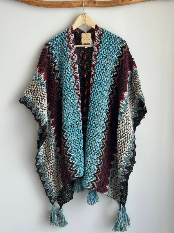 Bohemian Poncho Blue Lagoon