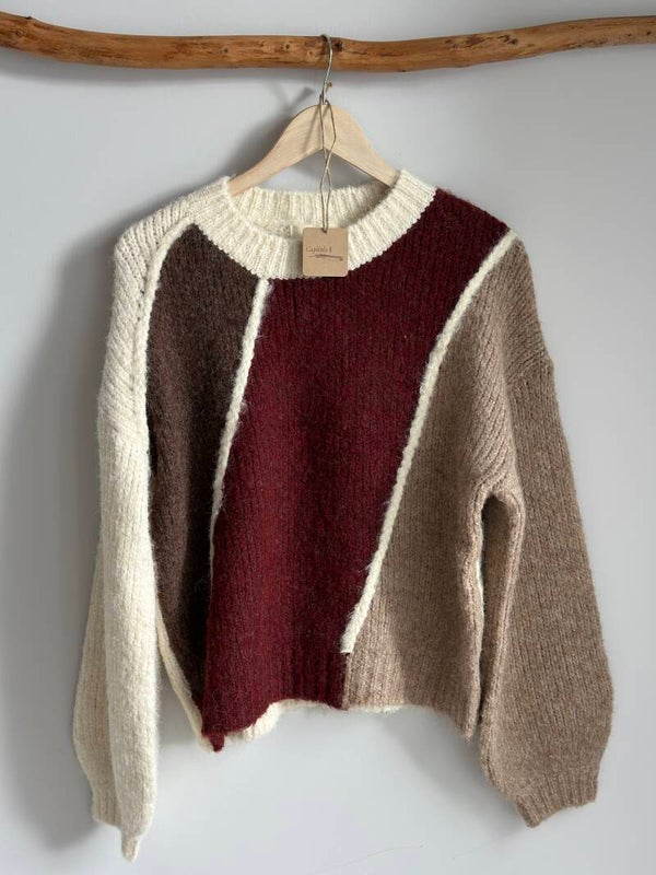 Bohemian Sweater Cuadro Blanco