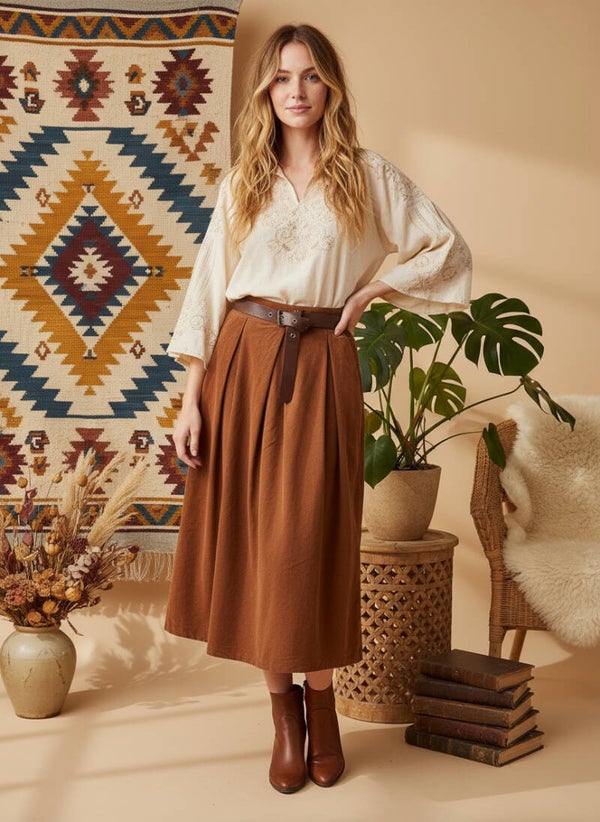 Bohemian Skirt Rust Ember