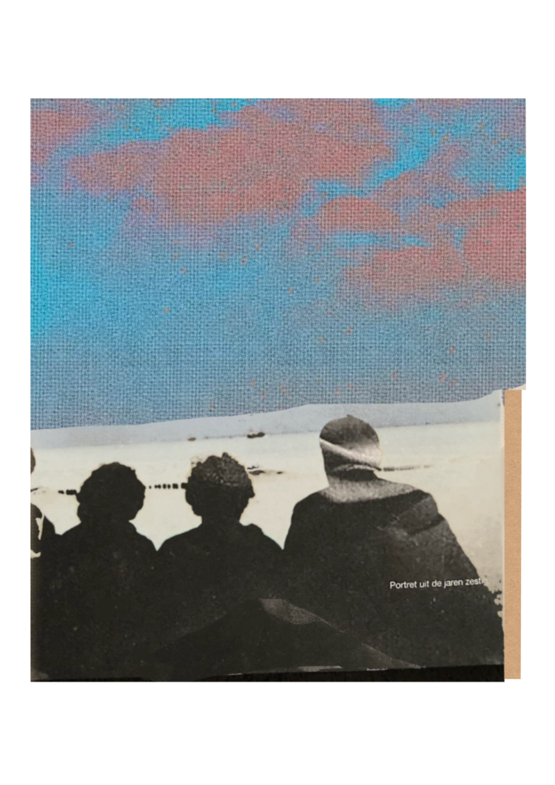 collage beach portret sixties