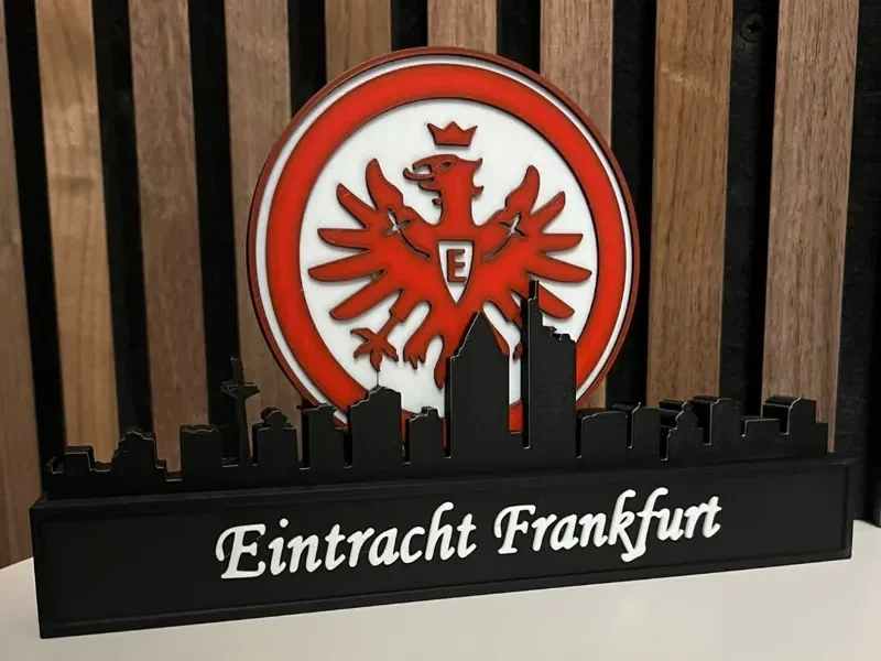 Eintracht Frankfurt with skyline of frankfurt