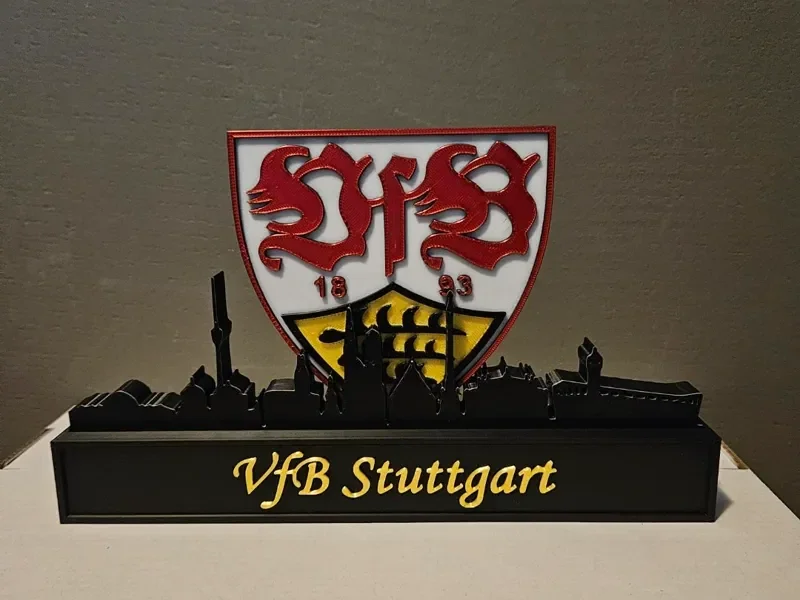 VfB Stuttgart with skyline of stuttgart