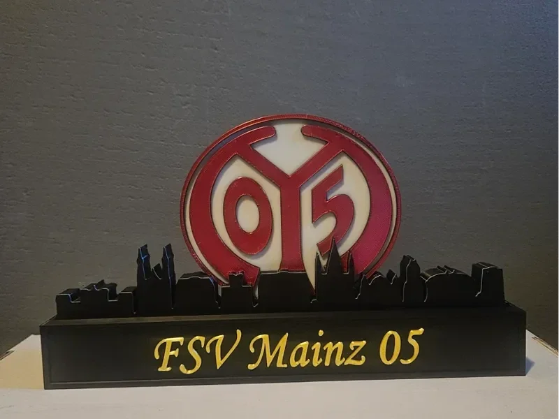 Mainz 05 with the skyline of Mainz