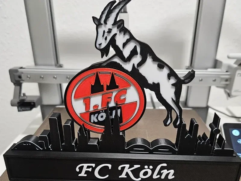 FC Köln with skyline of Köln