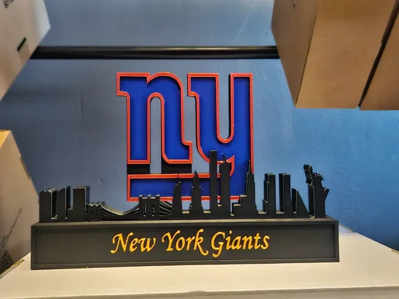 New York Giants vor der Skyline von New York