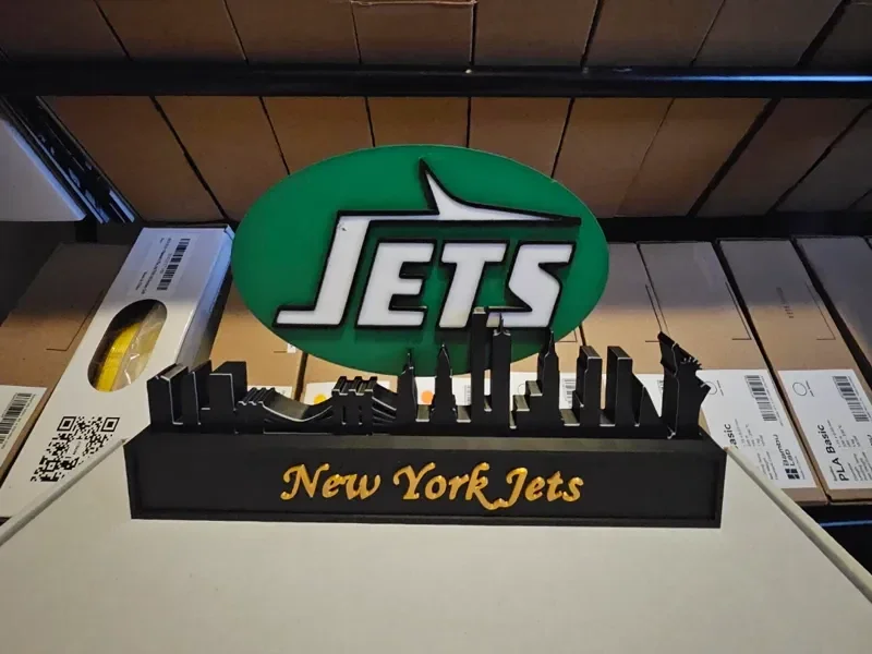 New York Jets vor der Skyline von New York