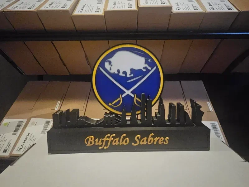 Buffalo Sabres mit Skyline von New York NHL