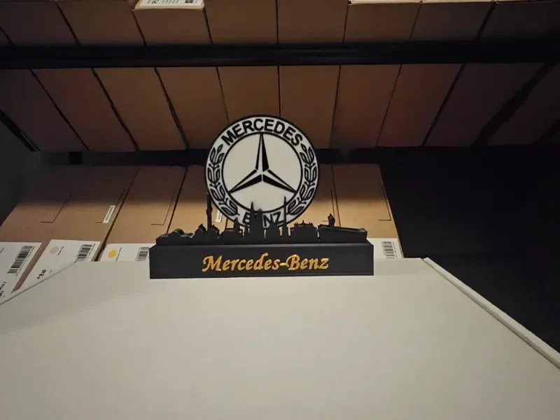 Mercedes benz with skyline