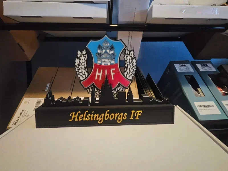 Helsingborgs IF mit Skyline von Helsingborg