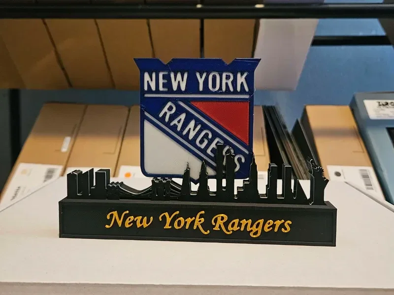 New York Rangers mit Skyline von New York NHL