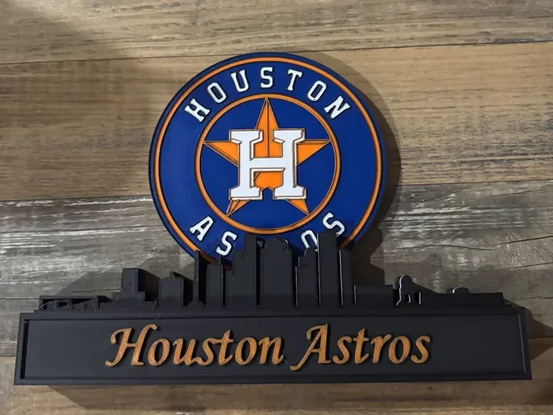 Houston Astros mit Skyline von Houston