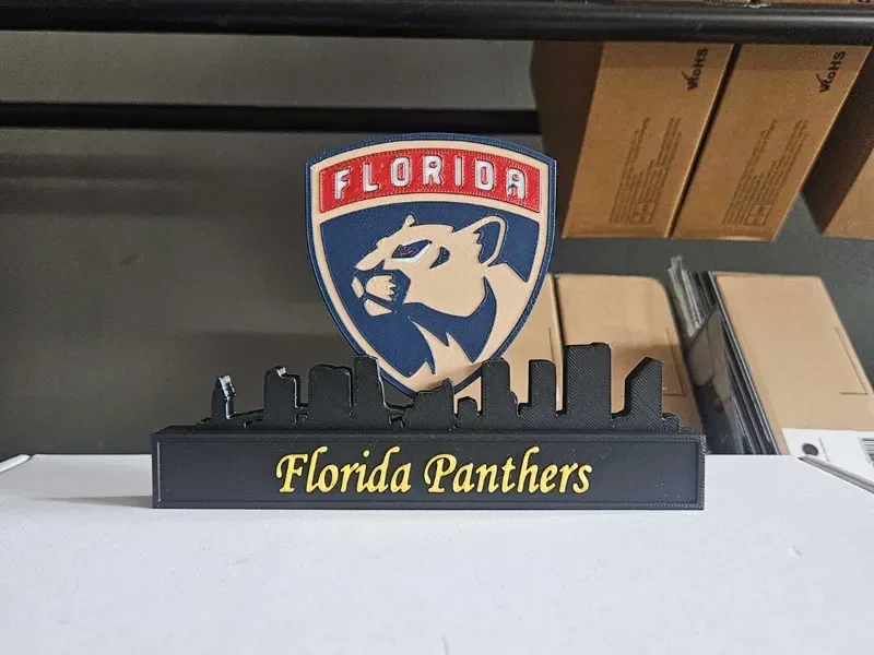 Florida Panthers mit Skyline von Florida NHL