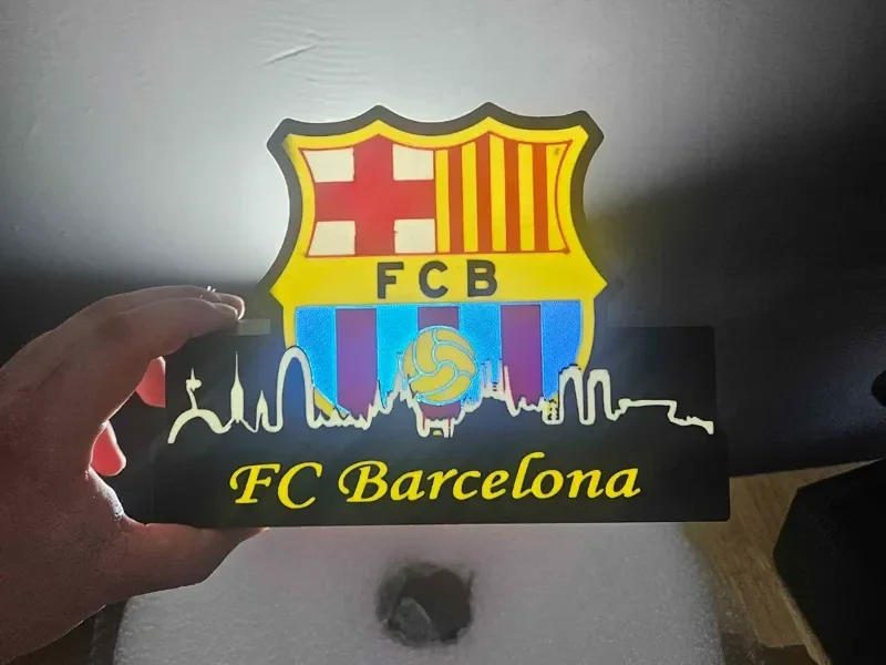 Leuchtkasten FC Barcelona mit Skyline