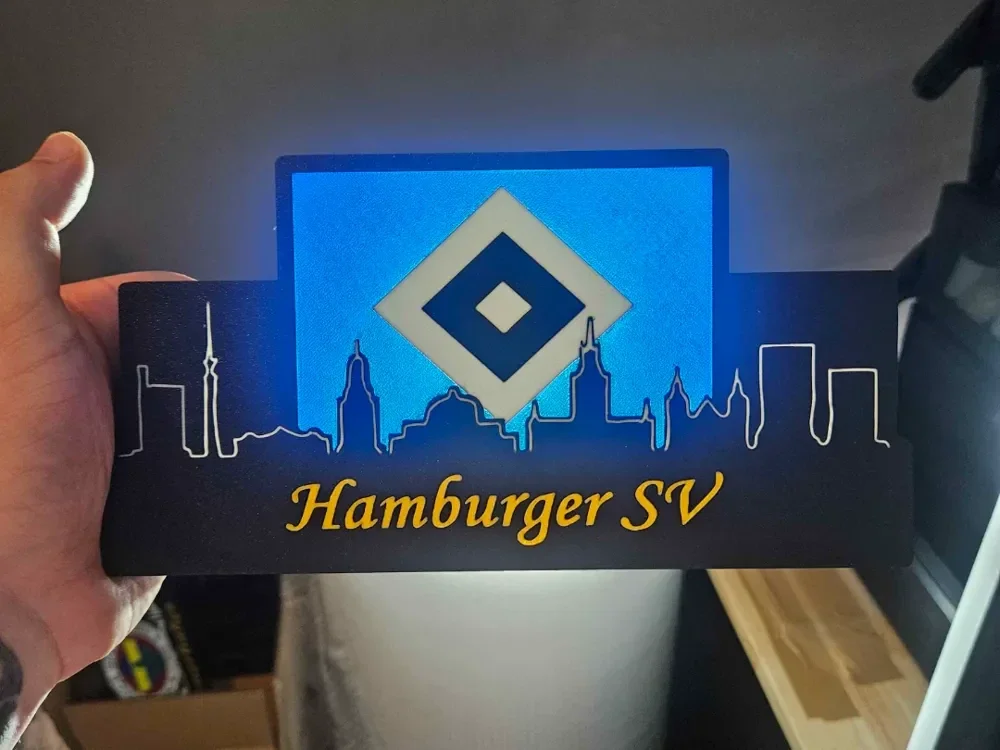 Lightbox Hamburger SV with skyline Bundesliga