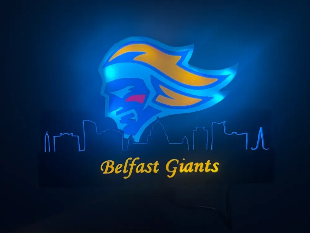 Leuchtkasten Belfast Giants mit Skyline!