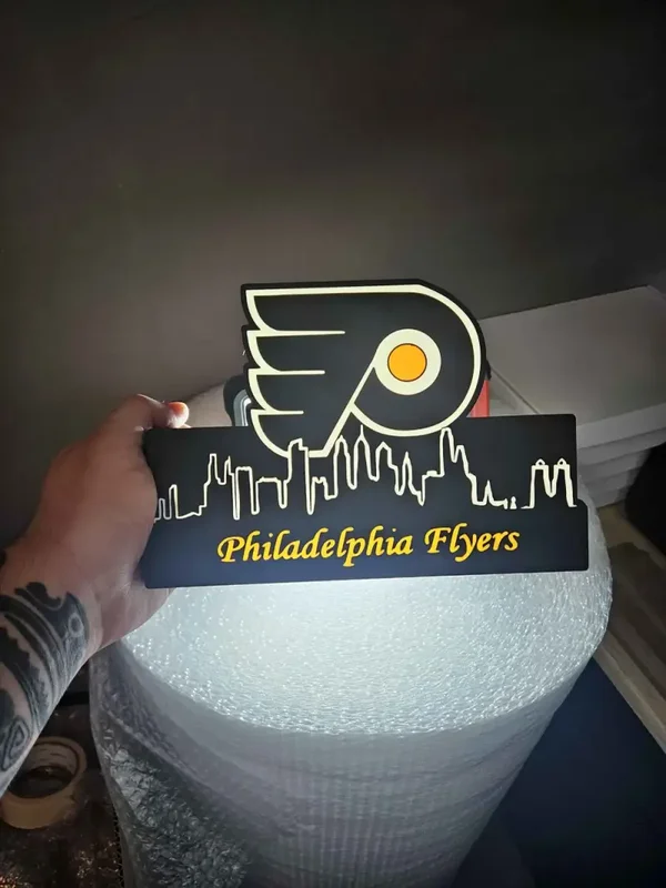 NHL Leuchtkasten Philadelphia Flyers mit Skyline!