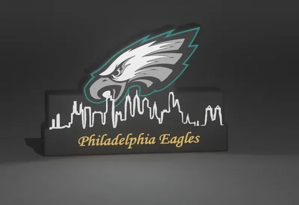 NFL Leuchtkasten Philadelphia Eagles mit Skyline!