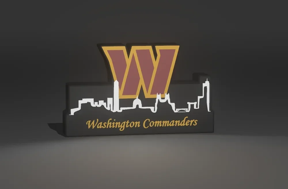 NFL Leuchtkasten Washington Commanders mit Skyline!