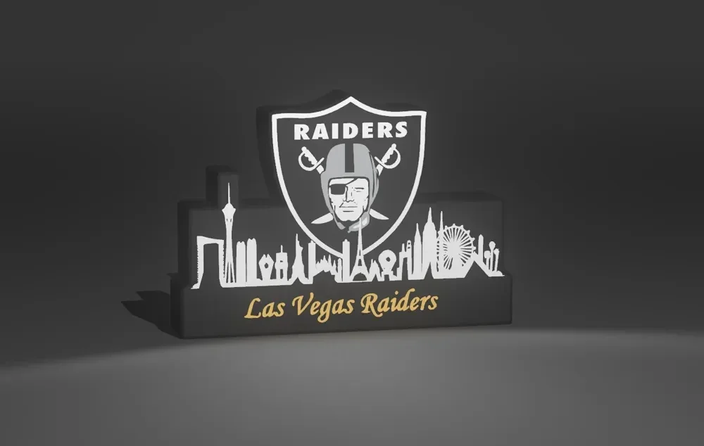 NFL Leuchtkasten Las Vegas Raiders mit Skyline!