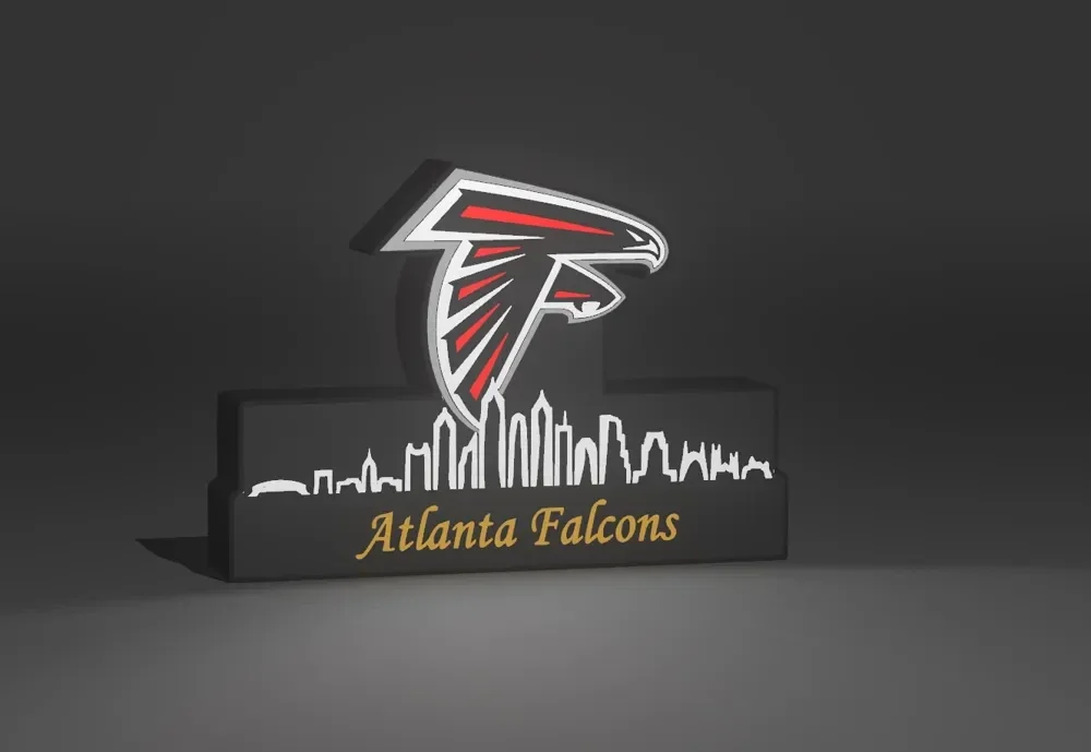 NFL Leuchtkasten Atlanta Falcons mit Skyline!