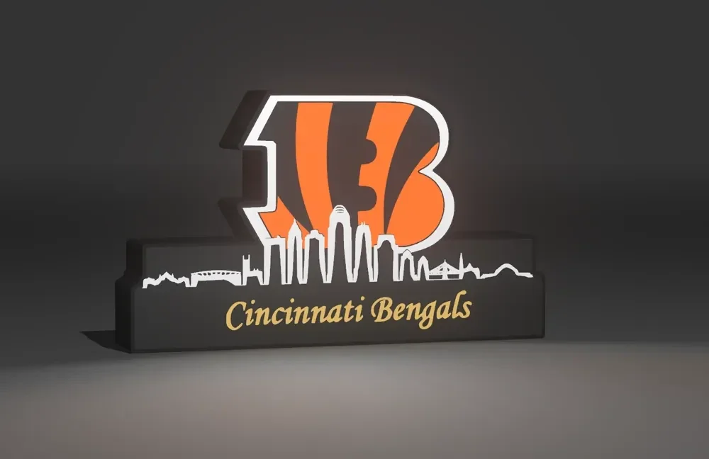NFL Leuchtkasten Cincinnati Bengals mit Skyline!