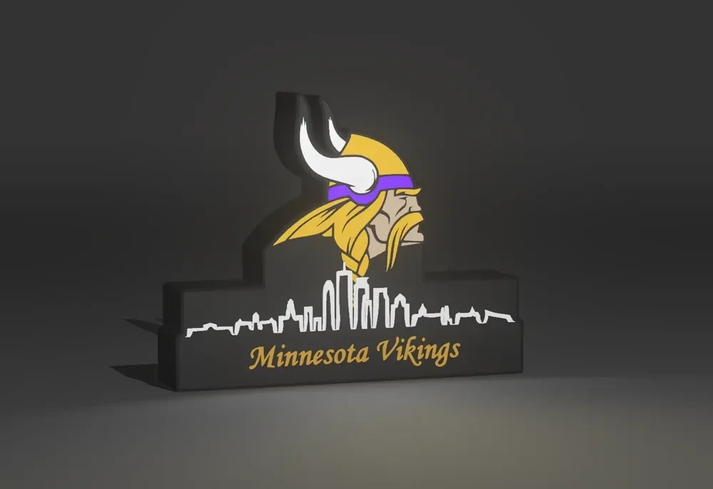 NFL Leuchtkasten Minnesota Vikings mit Skyline!