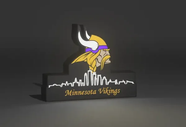 NFL Leuchtkasten Minnesota Vikings mit Skyline!