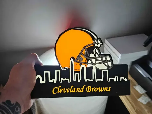 NFL Leuchtkasten Cleveland Browns mit Skyline!