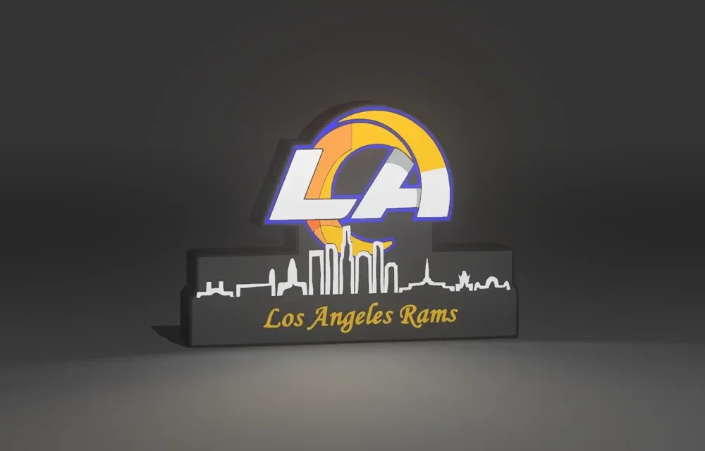 NFL Leuchtkasten Los Angeles Rams mit Skyline Display