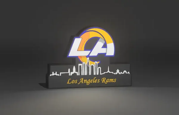 NFL Leuchtkasten Los Angeles Rams mit Skyline Display
