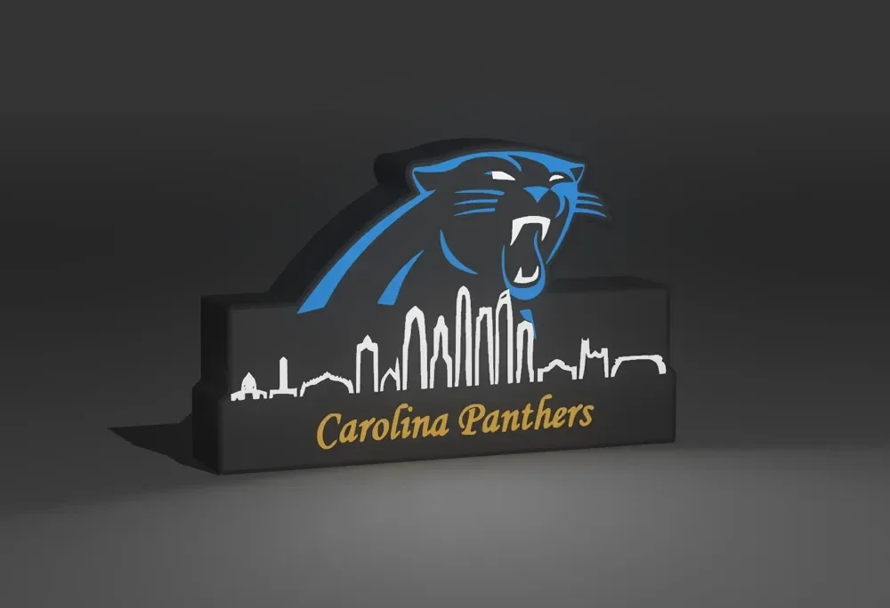 NFL Leuchtkasten Carolina Panthers mit Skyline!