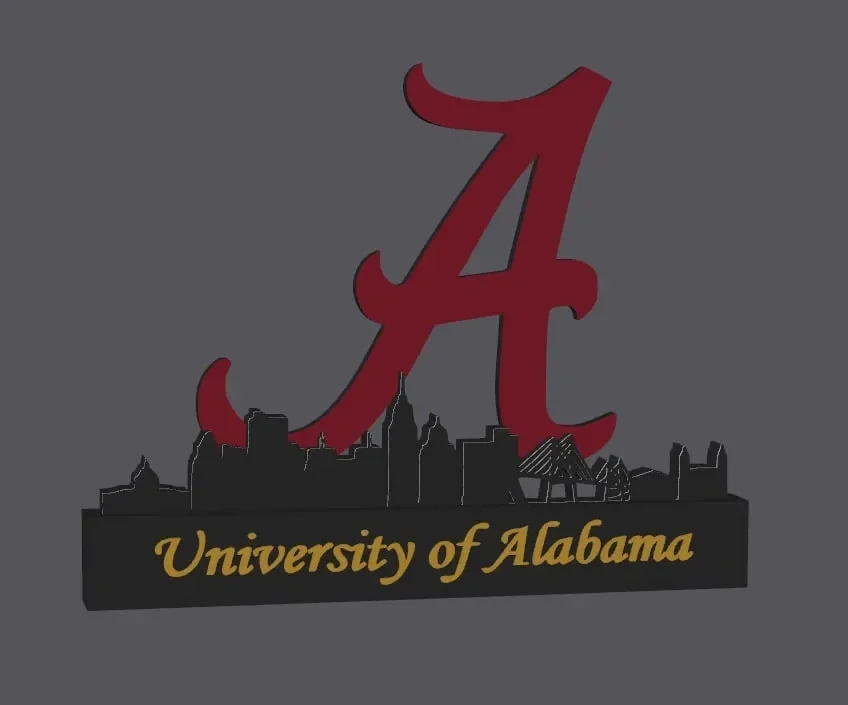 Universität von Alabama mit Skyline-Anzeige