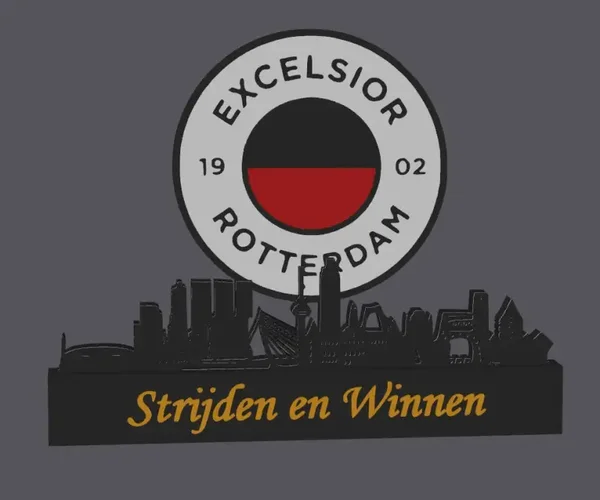 Exelsior Display mit Skyline von Rotterdam