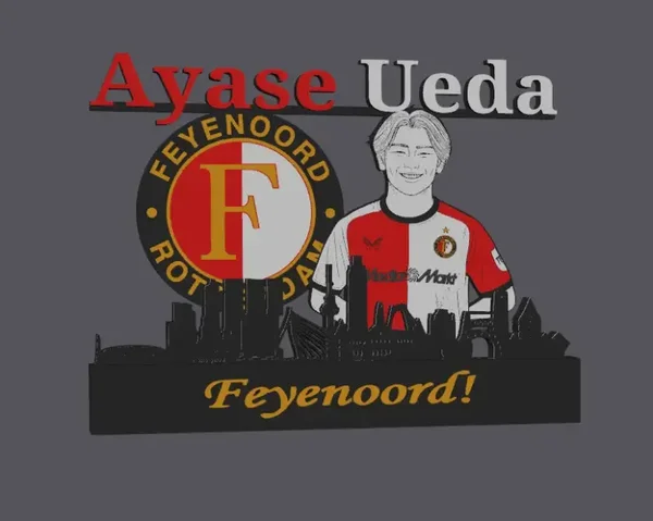 Feyenoord Ayase Ueda mit Skyline-Display!