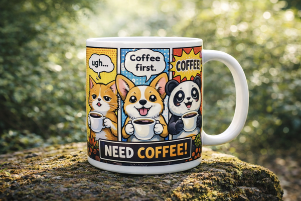 NEED COFFEE! – Die Comic-Tasse für echte Kaffeeliebhaber
