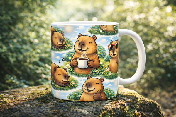 Capybara Comic Tasse – Gute Laune für jeden Tag