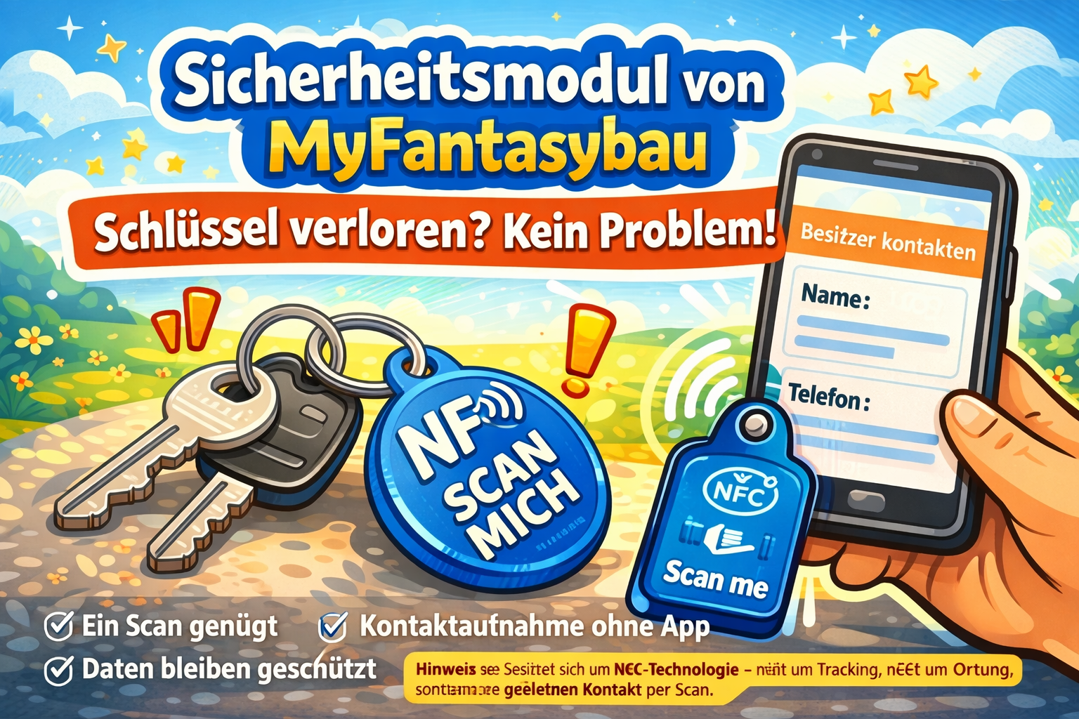 Schlüssel verloren? Kein Stress! Modell Vorlage