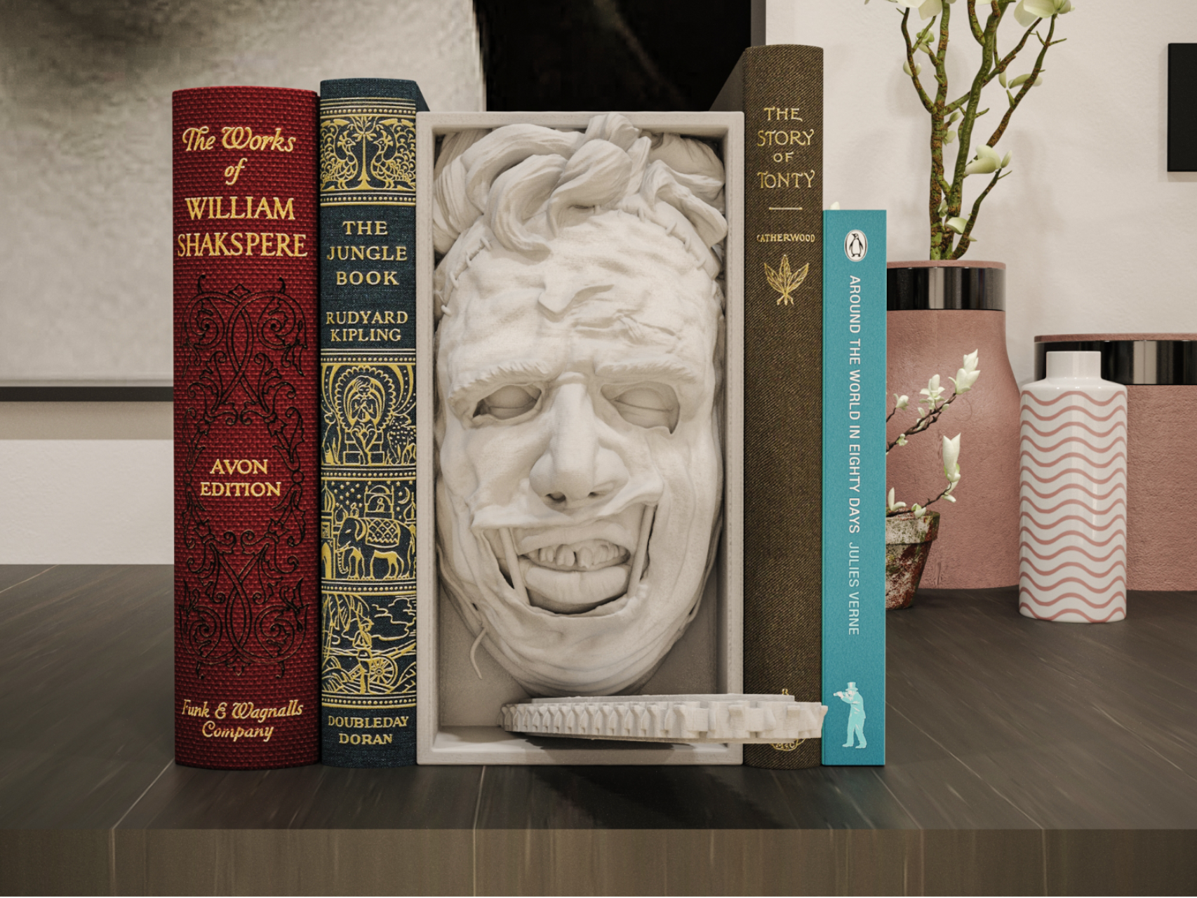 Leatherface / Buchstütze und Wandhalterung